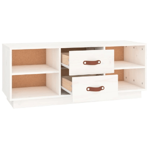 Mobile-Porta-TV-Bianco-100x34x40-cm-in-Legno-Massello-di-Pino