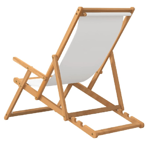vidaXL-Sdraio-Pieghevole-da-Spiaggia-in-Legno-Massello-di-Teak-Crema
