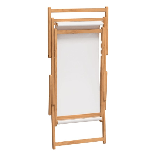 vidaXL-Sdraio-Pieghevole-da-Spiaggia-in-Legno-Massello-di-Teak-Crema