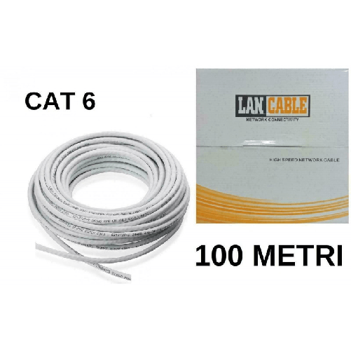 CAT 6 Matassa 100mt Cavo di Rete LAN UTP Ethernet Bobina Internet CCTV ADSL