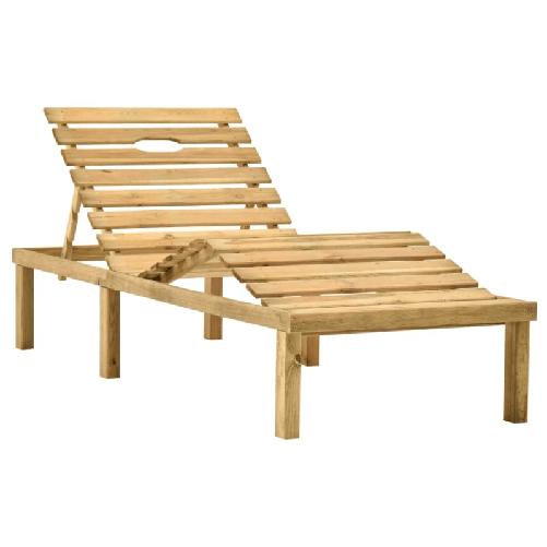 vidaXL-Lettino-da-Giardino-con-Cuscino-Beige-Legno-Pino-Impregnato