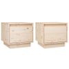 vidaXL-Comodini-2-pz-35x34x32-cm-in-Legno-Massello-di-Pino