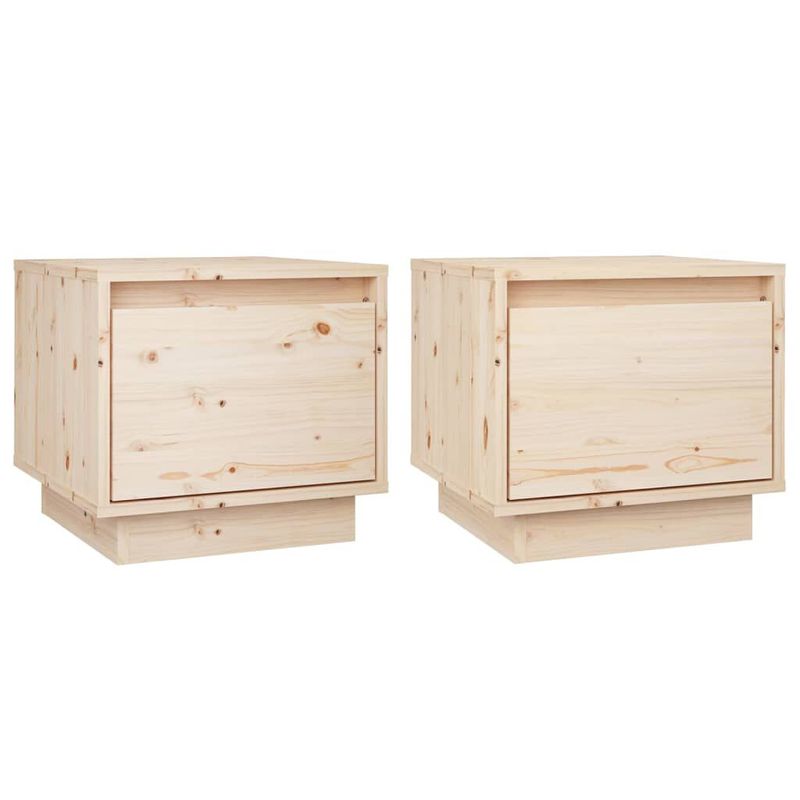 vidaXL-Comodini-2-pz-35x34x32-cm-in-Legno-Massello-di-Pino