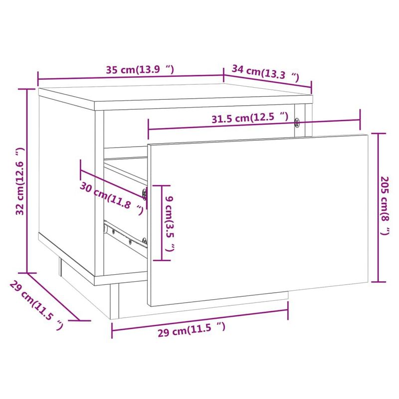 vidaXL-Comodini-2-pz-35x34x32-cm-in-Legno-Massello-di-Pino