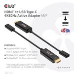 CLUB3D-CAC-1333-cavo-e-adattatore-video-022-m-HDMI-tipo-A--Standard--USB-tipo-C-Nero