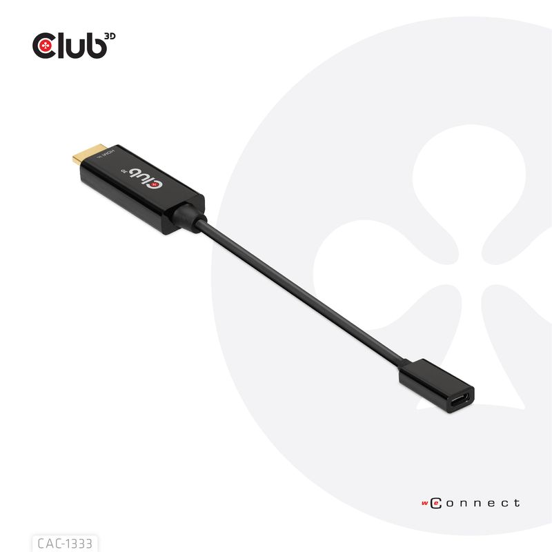 CLUB3D-CAC-1333-cavo-e-adattatore-video-022-m-HDMI-tipo-A--Standard--USB-tipo-C-Nero