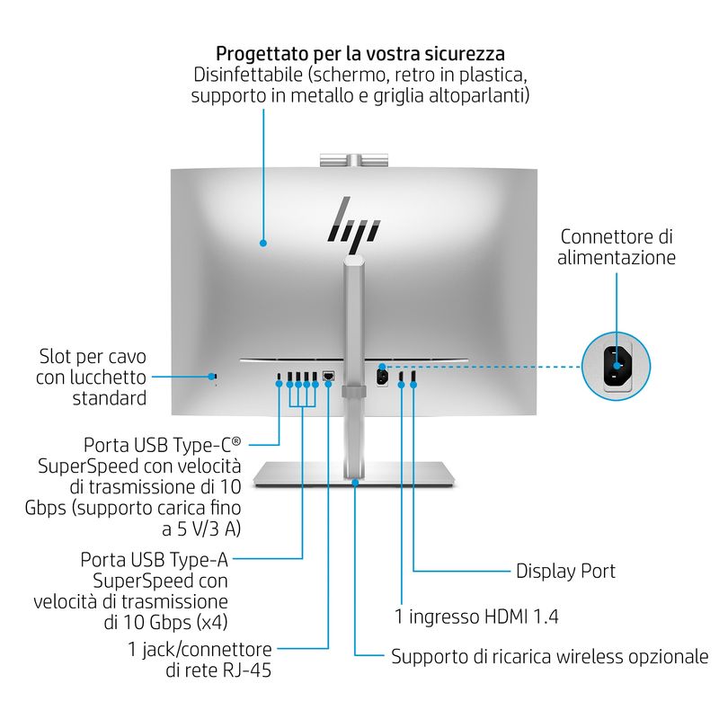 Hp-Pc-Aio-27-Eliteone-870-G9-I7-14700-16Gb-512Gb-Ssd-Win-11-Pro-Garanzia-3-Anni-Onsite-Inclusa