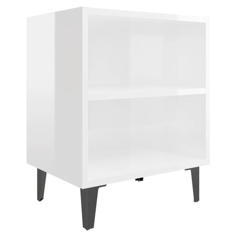 Comodino-con-Gambe-in-Metallo-Bianco-Lucido-40x30x50-cm