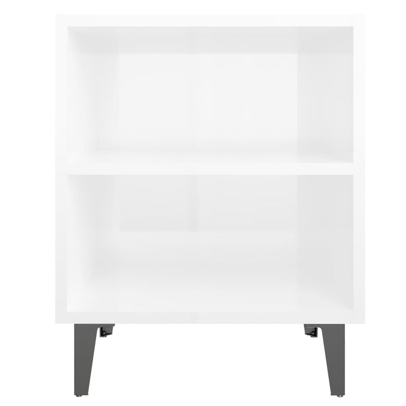 Comodino-con-Gambe-in-Metallo-Bianco-Lucido-40x30x50-cm