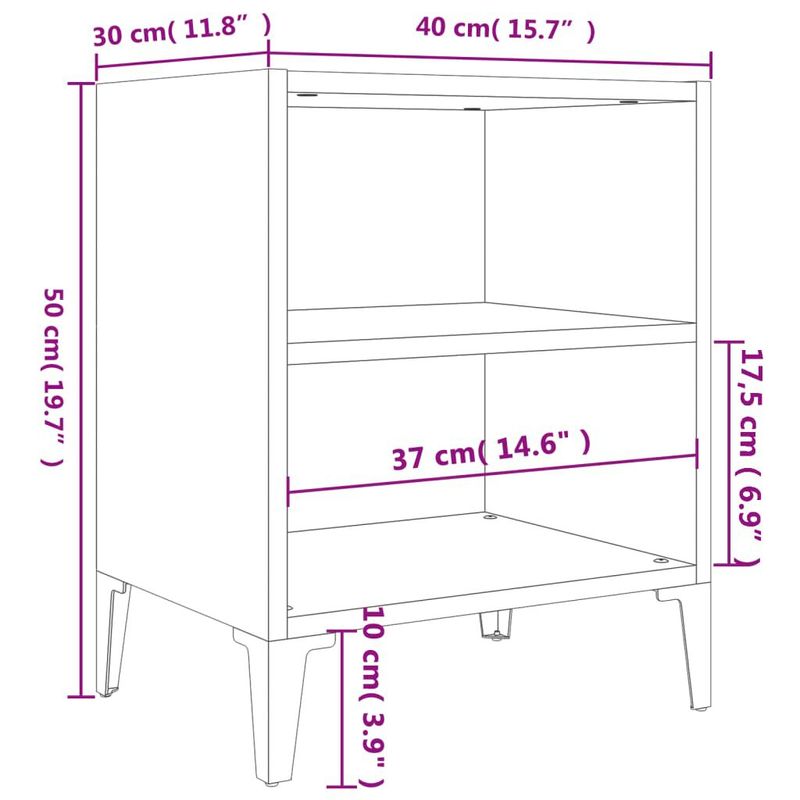 Comodino-con-Gambe-in-Metallo-Bianco-Lucido-40x30x50-cm