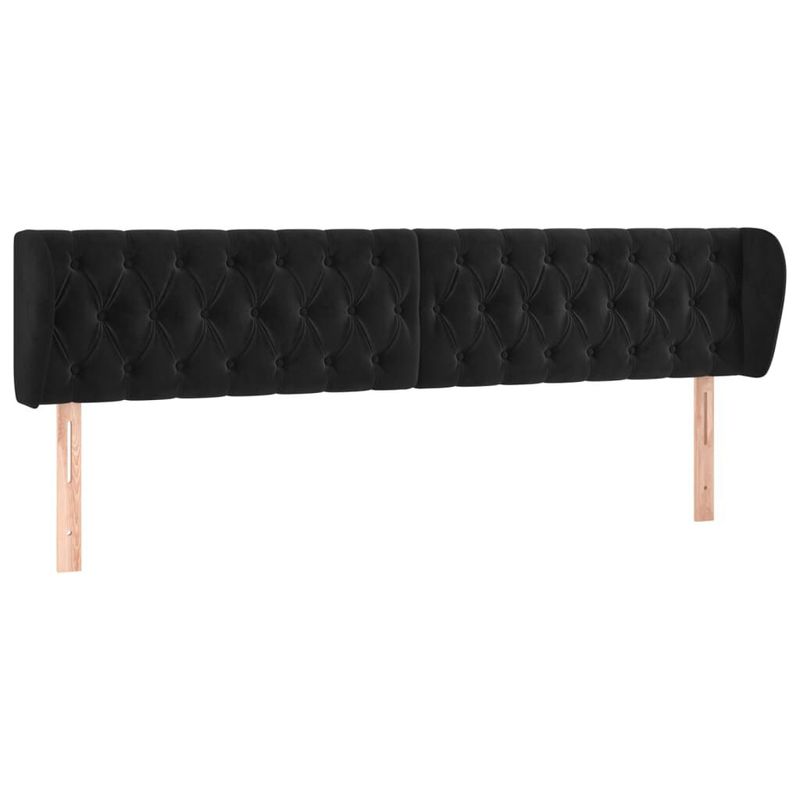Testiera-ad-Orecchio-Nera-203x23x78-88-cm-in-Velluto