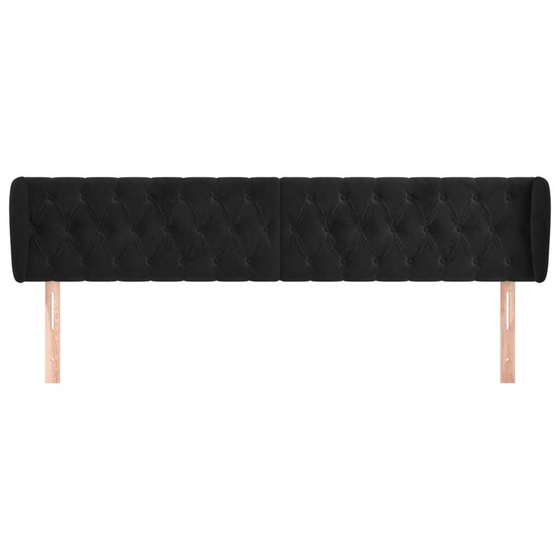 Testiera-ad-Orecchio-Nera-203x23x78-88-cm-in-Velluto