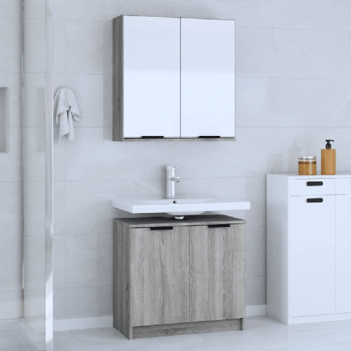 Set-di-Mobili-da-Bagno-2-pz-Grigio-Sonoma-in-Legno-Multistrato