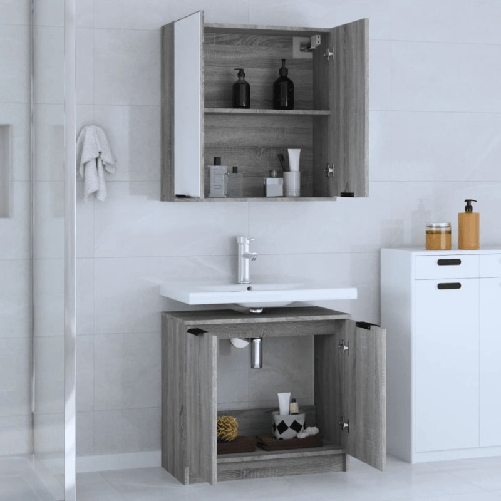 Set-di-Mobili-da-Bagno-2-pz-Grigio-Sonoma-in-Legno-Multistrato