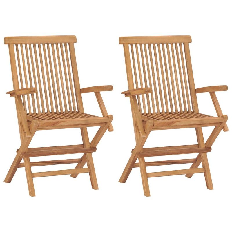 vidaXL-Sedie-da-Giardino-con-Cuscini-Verdi-2-pz-in-Massello-di-Teak