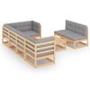vidaXL-Set-Divani-da-Giardino-8-pz-con-Cuscini-Legno-Massello-di-Pino