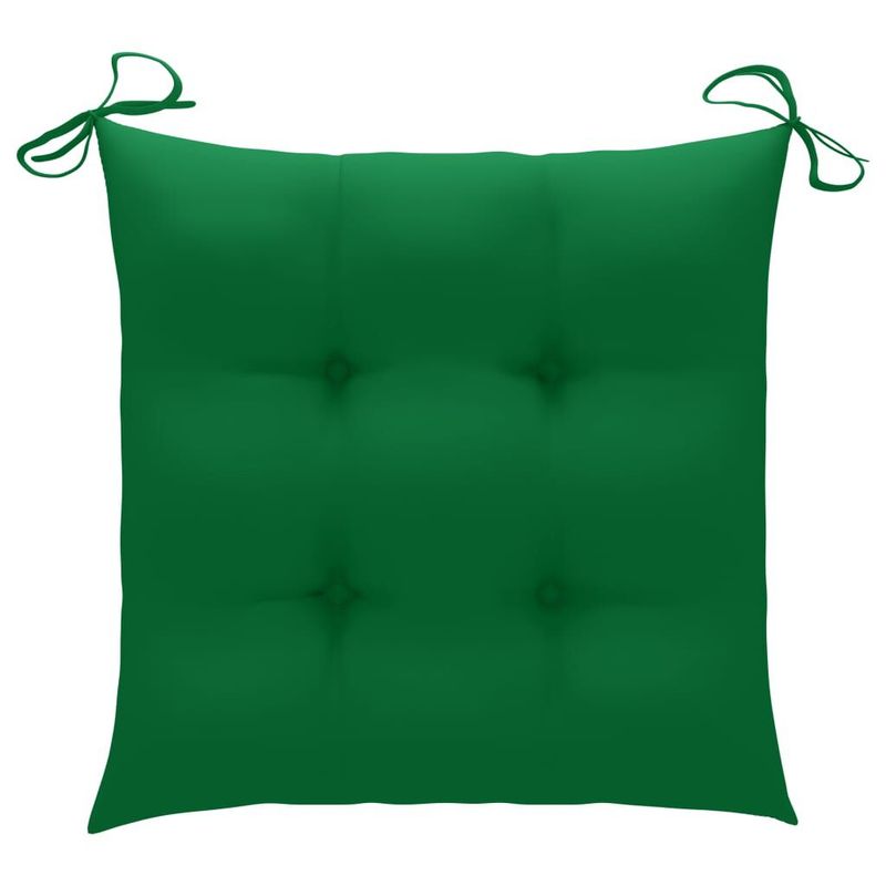 vidaXL-Sedie-da-Giardino-con-Cuscini-Verdi-2-pz-in-Massello-di-Teak