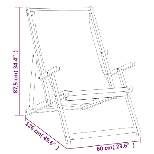 vidaXL-Sdraio-Pieghevole-da-Spiaggia-in-Legno-Massello-di-Teak-Blu