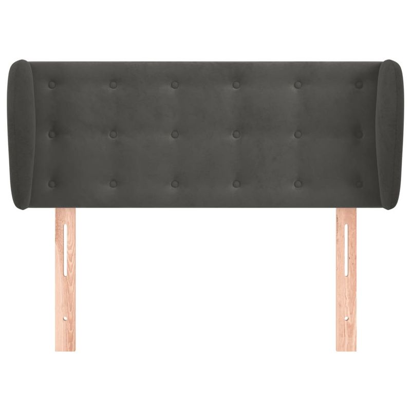 Testiera-ad-Orecchio-Grigio-Scuro-163x23x78-88-cm-in-Velluto