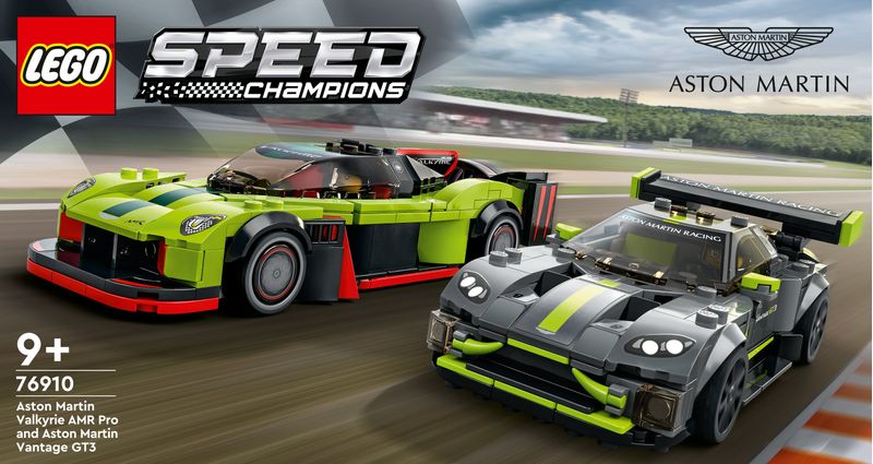 LEGO-Speed-Champions-76910-Aston-Martin-Valkyrie-AMR-Pro-e-Aston-Martin-Vantage-GT3-Set-2-Auto-Giocattolo-per-Bambini