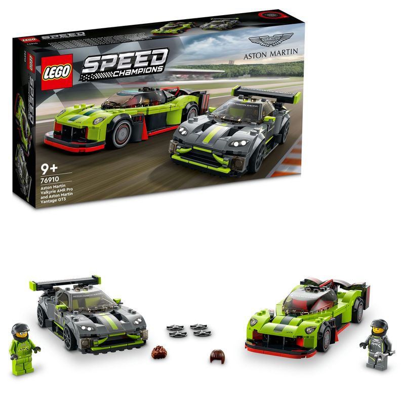 LEGO-Speed-Champions-76910-Aston-Martin-Valkyrie-AMR-Pro-e-Aston-Martin-Vantage-GT3-Set-2-Auto-Giocattolo-per-Bambini