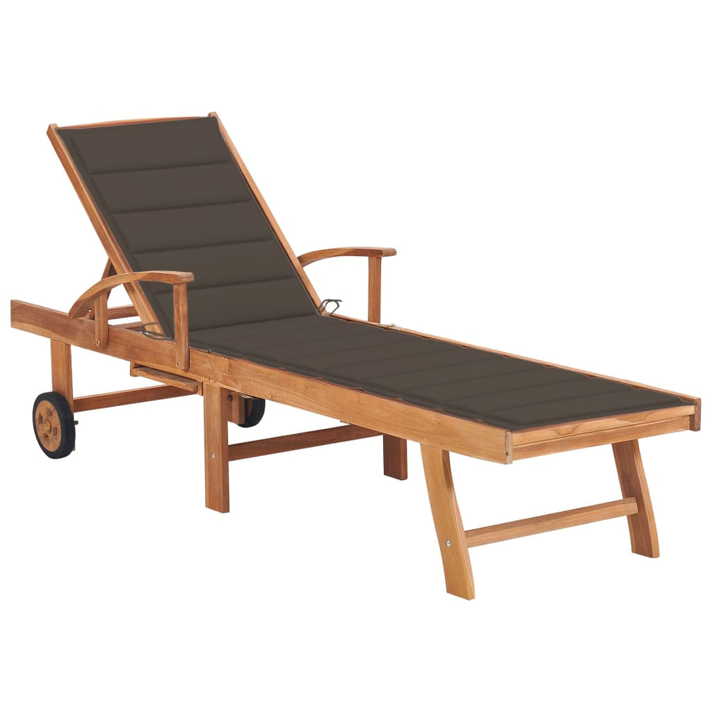 VidaXL 3073194 sedia da esterno Salone Seduta imbottita Acciaio galvanizzato, Teak Grigio talpa