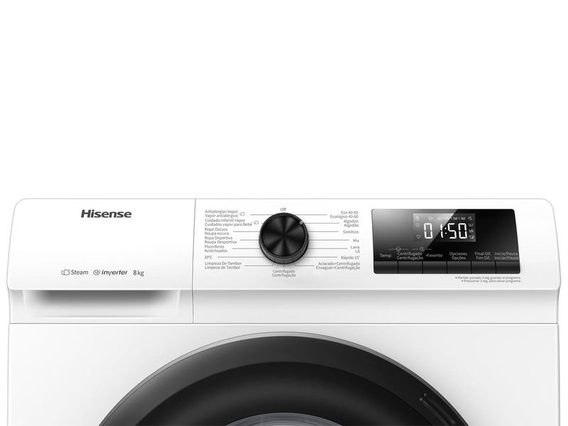Hisense-WFQP8014EVM-lavatrice-Caricamento-frontale-8-kg-1400-Giri-min-Bianco