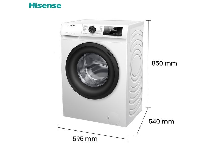 Hisense-WFQP8014EVM-lavatrice-Caricamento-frontale-8-kg-1400-Giri-min-Bianco