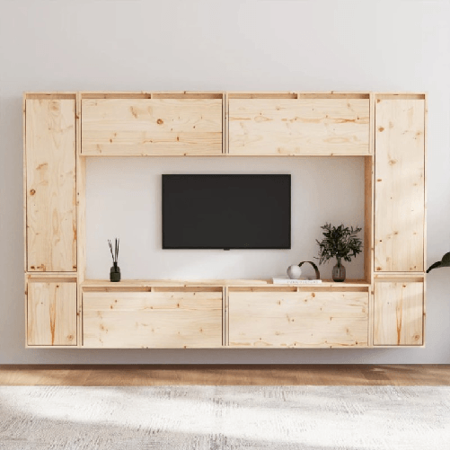 Mobili-TV-8-pz-in-Legno-Massello-di-Pino