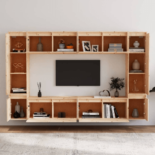 Mobili-TV-8-pz-in-Legno-Massello-di-Pino