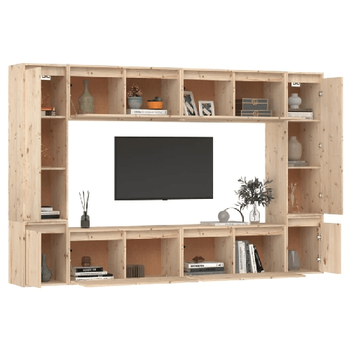 Mobili-TV-8-pz-in-Legno-Massello-di-Pino
