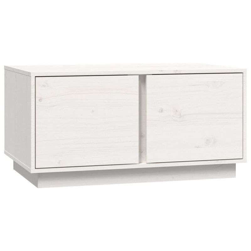Tavolino-da-Salotto-Bianco-80x50x40-cm-Legno-Massello-di-Pino
