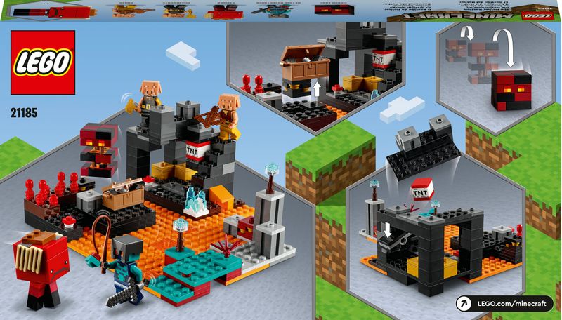 LEGO-Minecraft-21185-Il-Bastione-del-Nether-Castello-Giocattolo-con-Personaggi-Piglin-Giochi-per-Bambini-da-8-Anni
