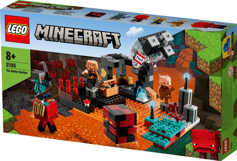 LEGO-Minecraft-21185-Il-Bastione-del-Nether-Castello-Giocattolo-con-Personaggi-Piglin-Giochi-per-Bambini-da-8-Anni