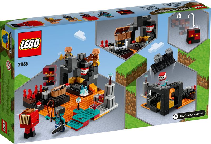 LEGO-Minecraft-21185-Il-Bastione-del-Nether-Castello-Giocattolo-con-Personaggi-Piglin-Giochi-per-Bambini-da-8-Anni