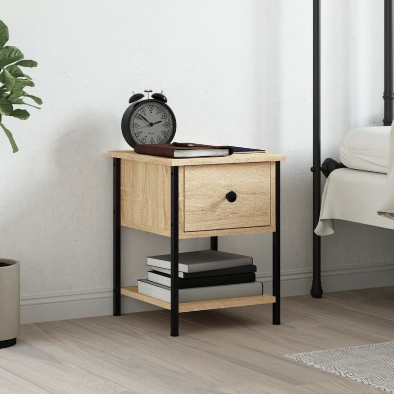 vidaXL-Comodino-Rovere-Sonoma-34x355x45-cm-in-Legno-Multistrato