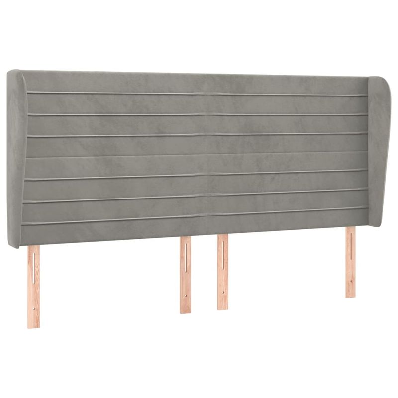 Testiera-ad-Orecchio-Grigio-Chiaro-183x23x78-88-cm-in-Velluto