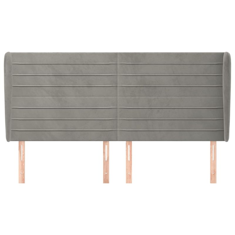 Testiera-ad-Orecchio-Grigio-Chiaro-183x23x78-88-cm-in-Velluto