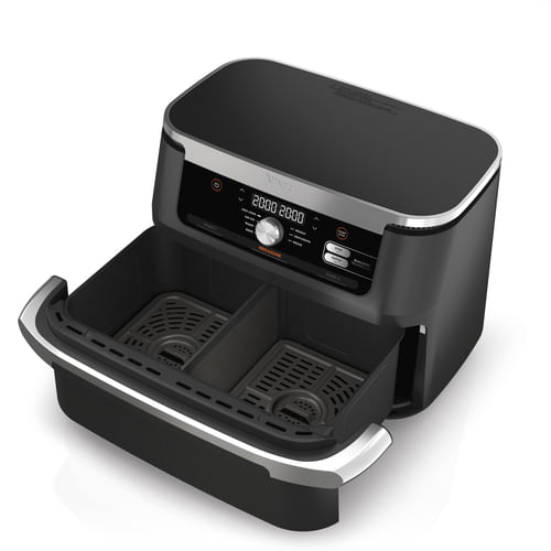 Ninja-AF500EU-friggitrice-Doppia-104-L-Indipendente-2470-W-Friggitrice-ad-aria-calda-Nero-Acciaio-inossidabile