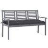 vidaXL-Panca-da-Giardino-3-Posti-con-Cuscino-150cm-Grigia-in-Eucalipto