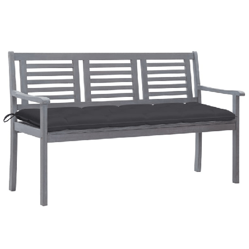 vidaXL-Panca-da-Giardino-3-Posti-con-Cuscino-150cm-Grigia-in-Eucalipto