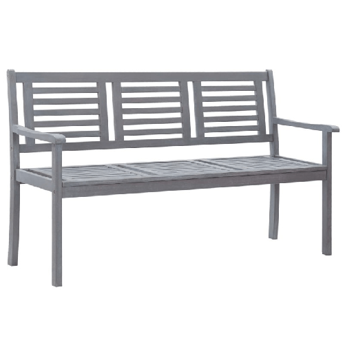 vidaXL-Panca-da-Giardino-3-Posti-con-Cuscino-150cm-Grigia-in-Eucalipto