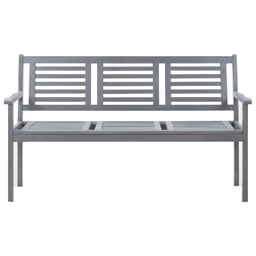 vidaXL-Panca-da-Giardino-3-Posti-con-Cuscino-150cm-Grigia-in-Eucalipto