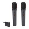JBL-Wireless-Microphone-Set-con-2-Microfoni-Wireless-e-Ricevitore-Wireless-UHF-a-2-Canali-Ricaricabile-Pattern-Polare-Cardioide-Compatibili-con-Diffusori-PartyBox-Incluse-Batterie-AA-Nero
