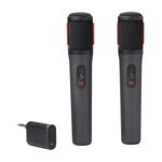 JBL Wireless Microphone Set con 2 Microfoni Wireless e Ricevitore Wireless UHF a 2 Canali Ricaricabile Pattern Polare