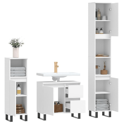 vidaXL-Set-Mobili-da-Bagno-3-pz-Bianco-in-Legno-Multistrato