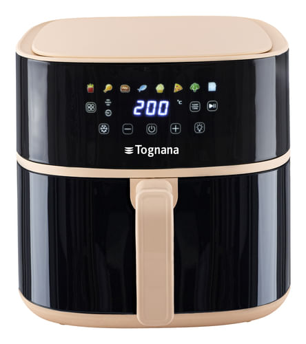 Tognana Porcellane D2DFA05IRCH friggitrice Singolo 8 L Indipendente 2000 W Friggitrice ad aria calda Nero, Champagne
