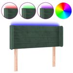 Testiera-a-LED-Verde-scuro-93x16x78-88-cm-in-Velluto