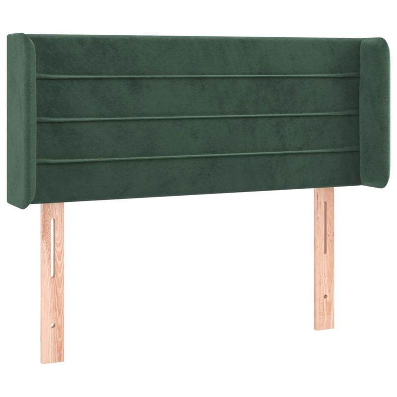 Testiera-a-LED-Verde-scuro-93x16x78-88-cm-in-Velluto