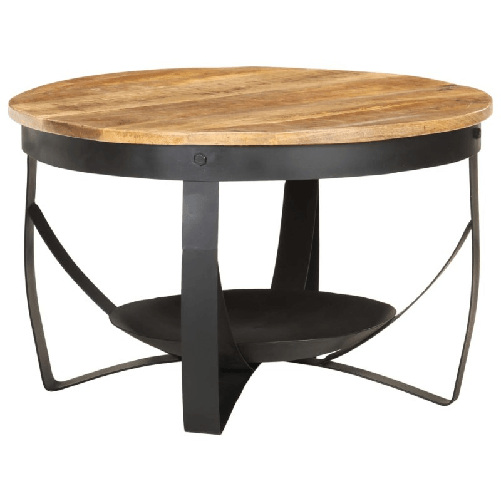 vidaXL-Tavolino-da-Caffe-Ø68x43cm-in-Legno-di-Mango-Grezzo-